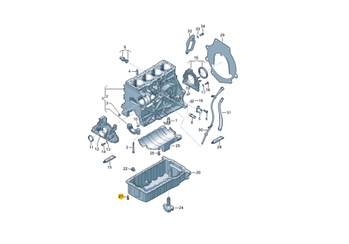 Болт поддона М7х28 1.9 2.0 VAG N90735604