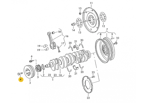 Болт шкива коленвала М18х110 Febi 17232