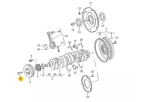 Болт шкива коленвала М18х110 VAG N90498002