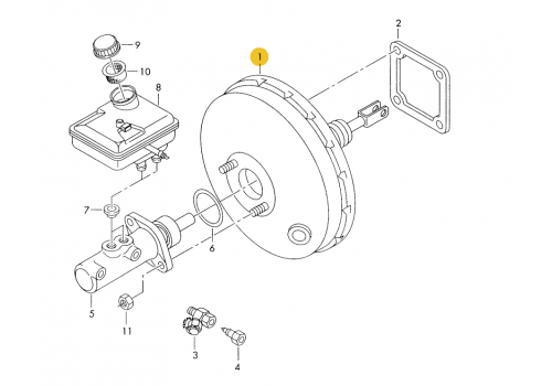 Вакуумный усилитель тормозов до 2002 VAG 2D0612105B Б/У