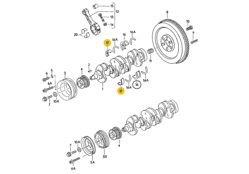 Вкладыши коренные 0,25 08/85->> Kolbenschmidt 87412611