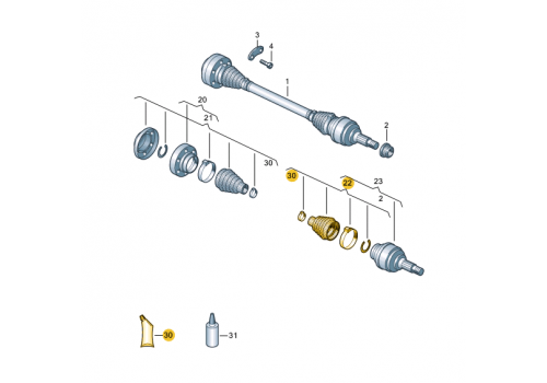 Пыльник на ШРУС наружный передний BAC,BLK,BPD,BPE GKN 304551