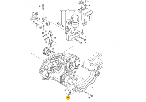 Втулка подушки КПП левой 96->> VAG 701399661
