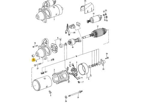 Втулка стартера тонкого передняя VAG 028911257