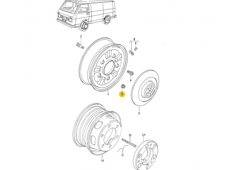 Гайка заднего колеса LT 40-55 M18 VAG N0201161