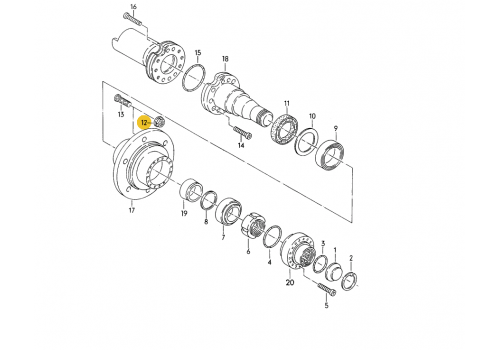 Гайка заднего колеса LT 40-55 M18 VAG N0201161
