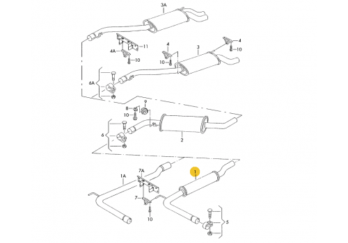Глушитель 2-я часть AAC,AET,AEU VAG 023253209