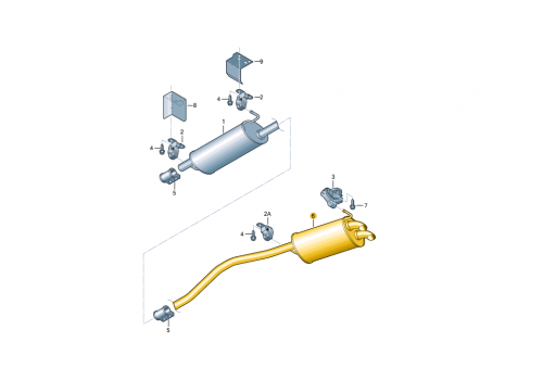 Глушитель 3-я часть AXB,AXC,BNZ,BPC труба VAG 7H0253681A