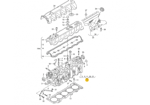 Головка блока всборе VAG 074103265X Б/У
