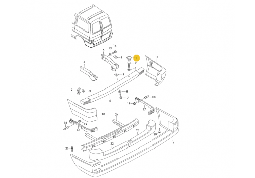 Заглушка бампера VAG 7018071792BC
