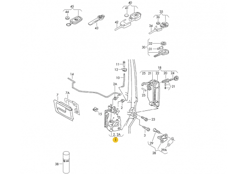 Замок двери передний L VAG 701837015D Б/У