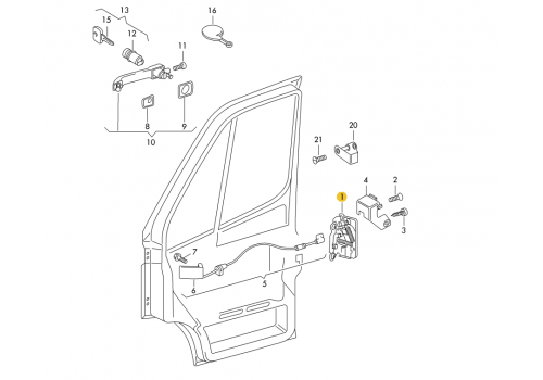 Замок передний. двери L VAG 2D1837015D