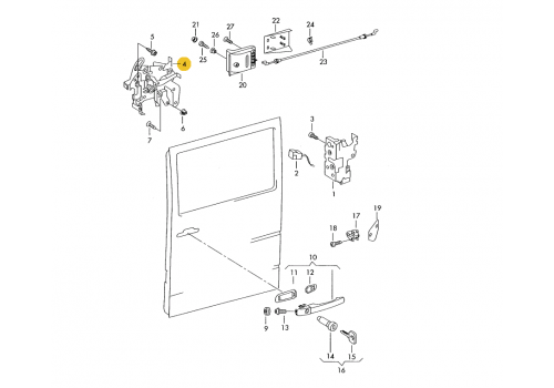 Замок сдвижной двери L VAG 2D1843653
