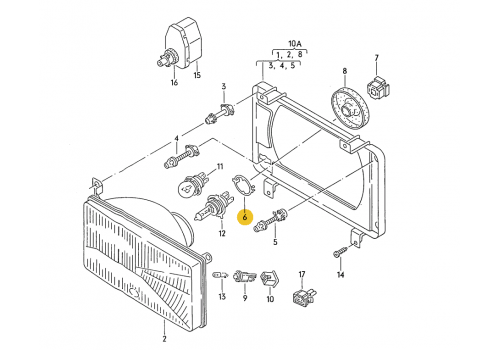Защёлка лампочки в фару VAG 531941160A