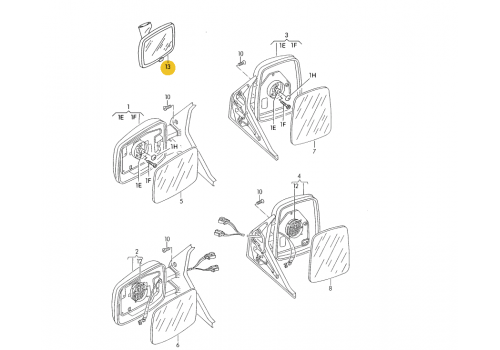Зеркало в салон VAG 701857511A Б/У