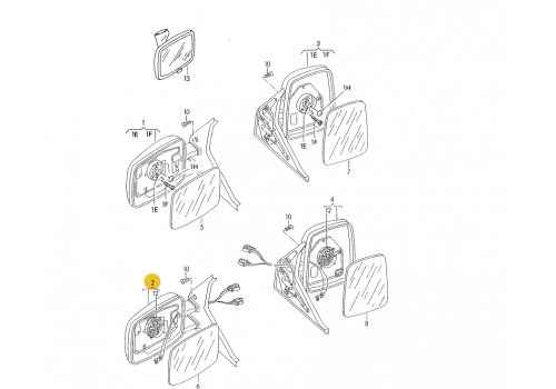 Зеркало электрическое L VAG 701857507H01C