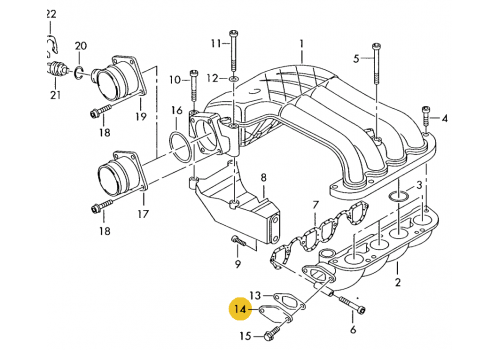 Клапан системы циркуляции ОГ заглушка VAG 038131925