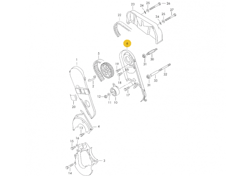 Кожух ремня ГРМ внутренней 2.4/2.5L VAG 074109157C