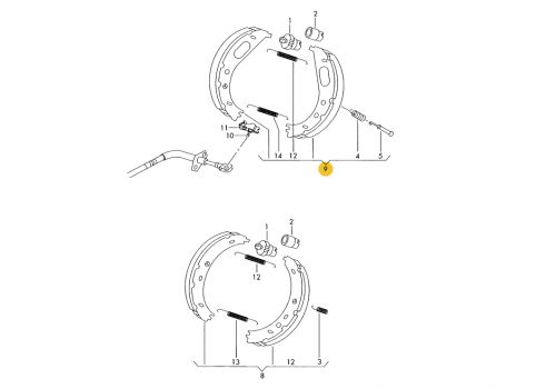 Колодки ручника 46 VAG 2D0698525A