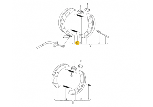 Колодки ручника пружинка + CRAFTER VAG 2D0609717A