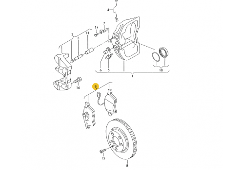 Колодки тормозные передние 99-->> VAG 7M3698151A