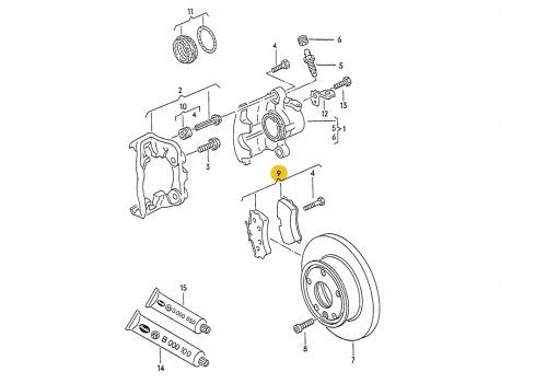 Колодки тормозные передние невентилируемые 15" 93->> BOSCH 0986461753