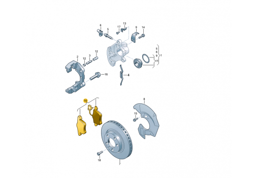 Колодки тормозные передние R16 с датчиком BREMBO P85081