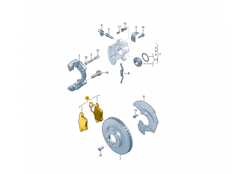 Колодки тормозные передние R17 с датчиком VAG 7H0698151A