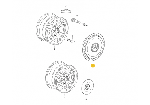 Колпак колесный большой VAG 7D0601147A091