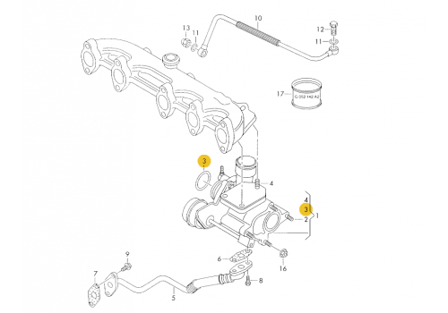 Кольцо турбины VAG 030121119