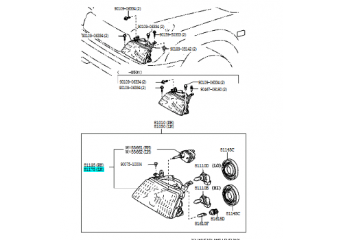 Фара левая Land Cruiser 100 TOYOTA 8105960040 Б/У