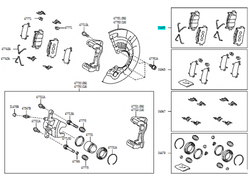 Колодки тормозные передние TOYOTA 0446533471