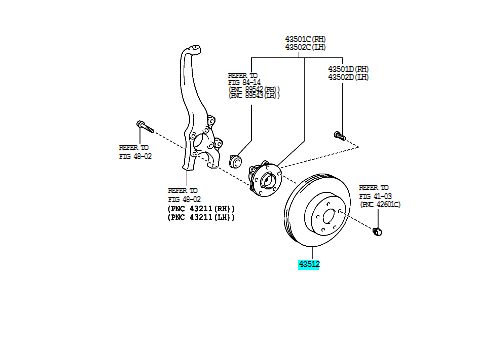 Диск тормозной передний TOYOTA 4351230310