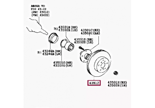 Диск тормозной передний TOYOTA 4351205110