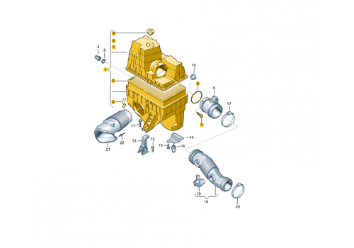 Корпус воздушного фильтра 1.9 2.0 VAG 7H0129607J Б/У