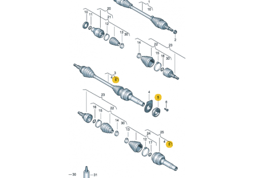 ШРУС внутренний колпачок R МКПП-6 2.5 VAG 7H0407284A