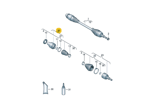 ШРУС внутренний CFCA R DSG +4motion VAG 7E0498104E