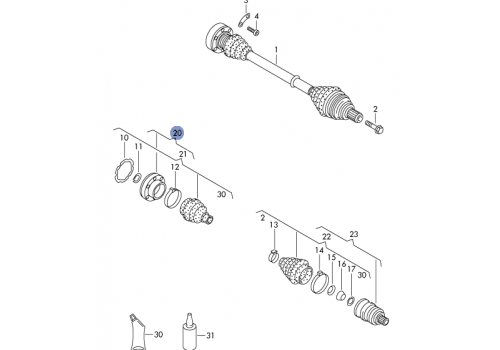 ШРУС внутренний комплект с пыльником >>70-R-136290 (Z=33) GKN 302305