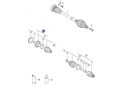 ШРУС внутренний комплект с пыльником >>70-R-136290 (Z=33) MEYLE 1004980068