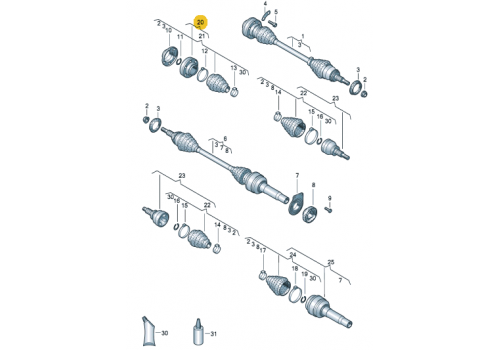 ШРУС внутренний L 1.9 2.0 GKN 304839