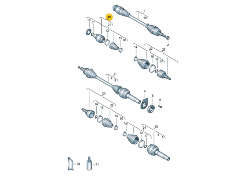 ШРУС внутренний L МКПП-6 2.5+4Motion повреждена упаковка   GKN 304843