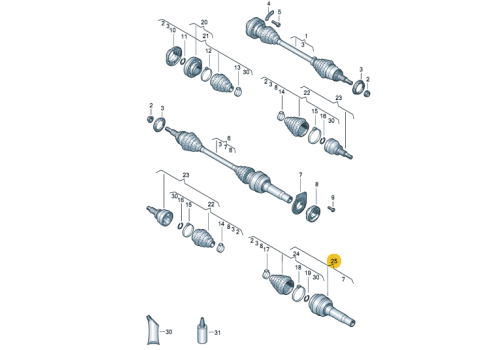 ШРУС внутренний R 1.9 2.0 GKN 304837