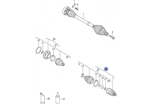 ШРУС наружный комплект с пыльником >>94 (>>70-R-136290) Ruville 75411S