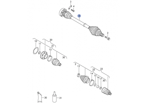 ШРУС привод в сборе с АВС 94>> GKN 302379