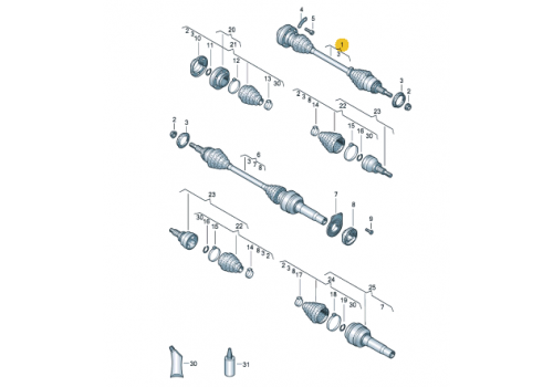 ШРУС в сборе L 1.9 2.0 GSP 261105