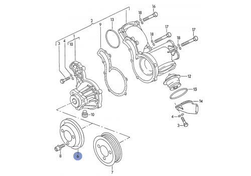 Шкив помпы VAG 028121031E