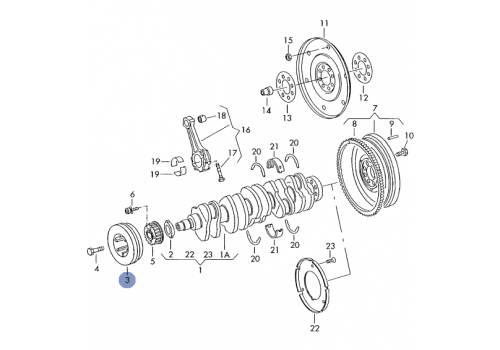 Шкив коленвала VAG 074105251AC