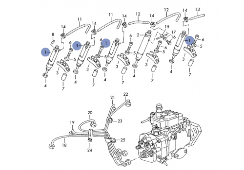 Форсунка в сборе ACV AUF AYC + LT-2 >>> 2002 VAG 074130201C Б/У