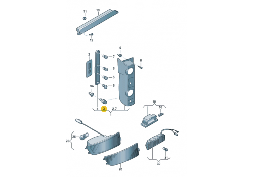 Фонарь задний стопор VAG 2E0945230
