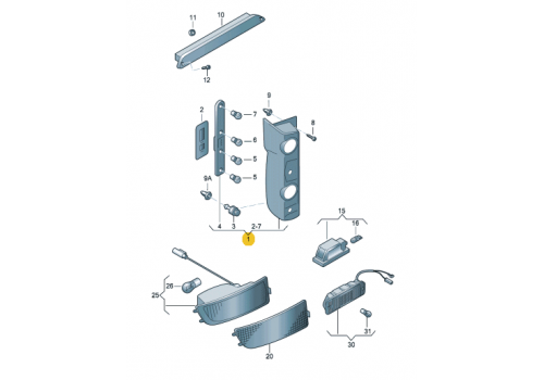 Фонарь задний R VAG 2E0945096